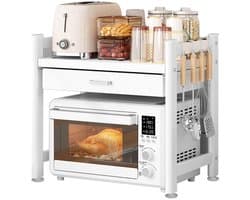 Solidchoice - Magnetron Rek met Uittrekbare Organizer, Carbon Staal, 56 cm