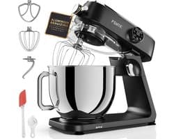 Fentic Keukenmachine 1800W, Keukenrobot met 7l RVS Mengkom, Incl. Menghaak, Garde, Deeghaak en Extra Accessoires, Keukenmixer Met Timer en 10 Snelheden