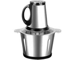 Elektrische Groentesnijder - Keukenmixer Snijder - Snel Ingrediënten Bereiden - Niet-slip Rubberbasis - 27x18cm - Zilver
