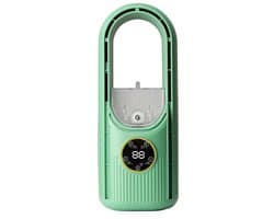 Ventilator - Bureauventilator bladloos - 6 snelheden - USB verneveling timer - Draagbaar - Groen
