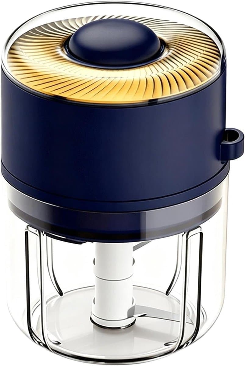 Keukenmachine - Mini hakmolen - Eten bereiden - Draadloze flexibiliteit - 350 ml - Blauw — afbeelding 1