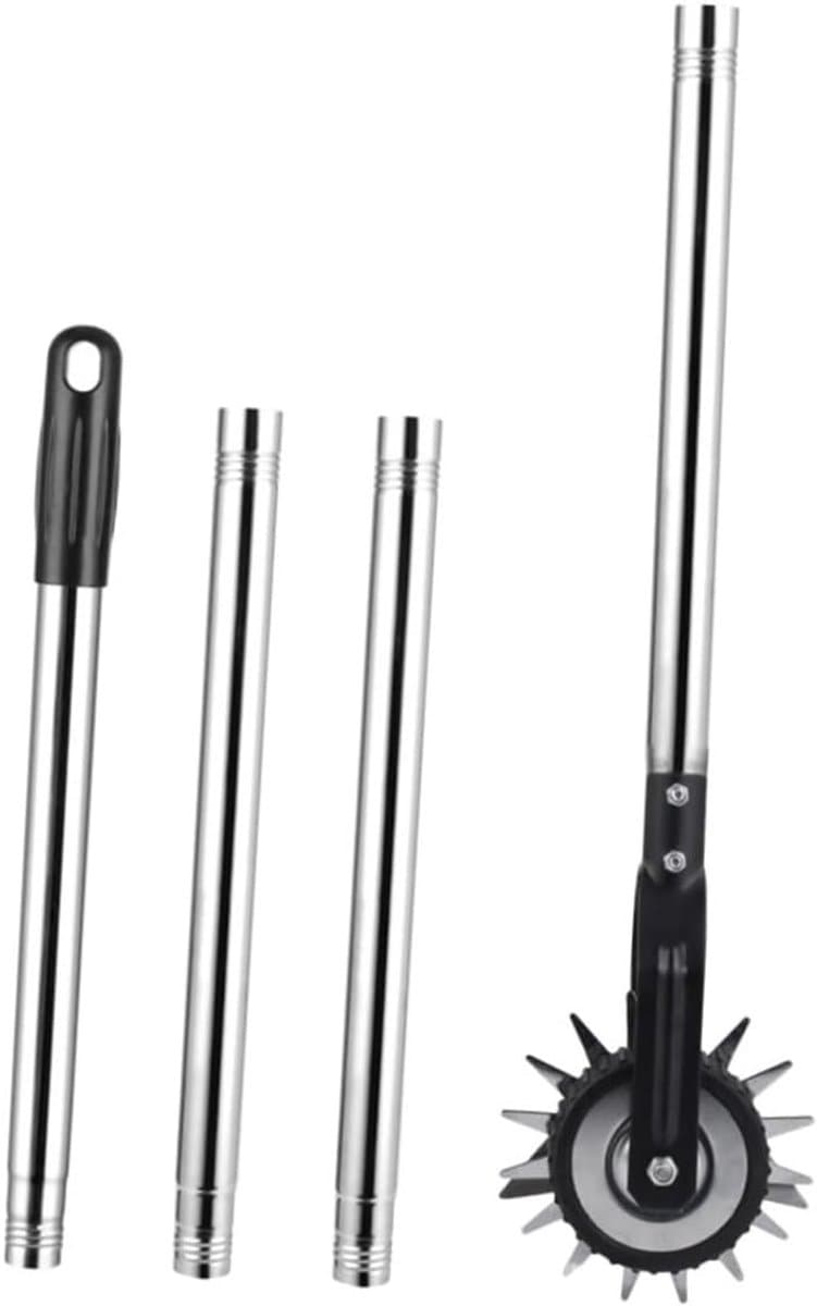 Grasrandmaaier Handmatig - Kantensnijder Gazon - Gazon Onderhouden - Roterende Metalen Snijder - 135 cm - Zilver — afbeelding 1