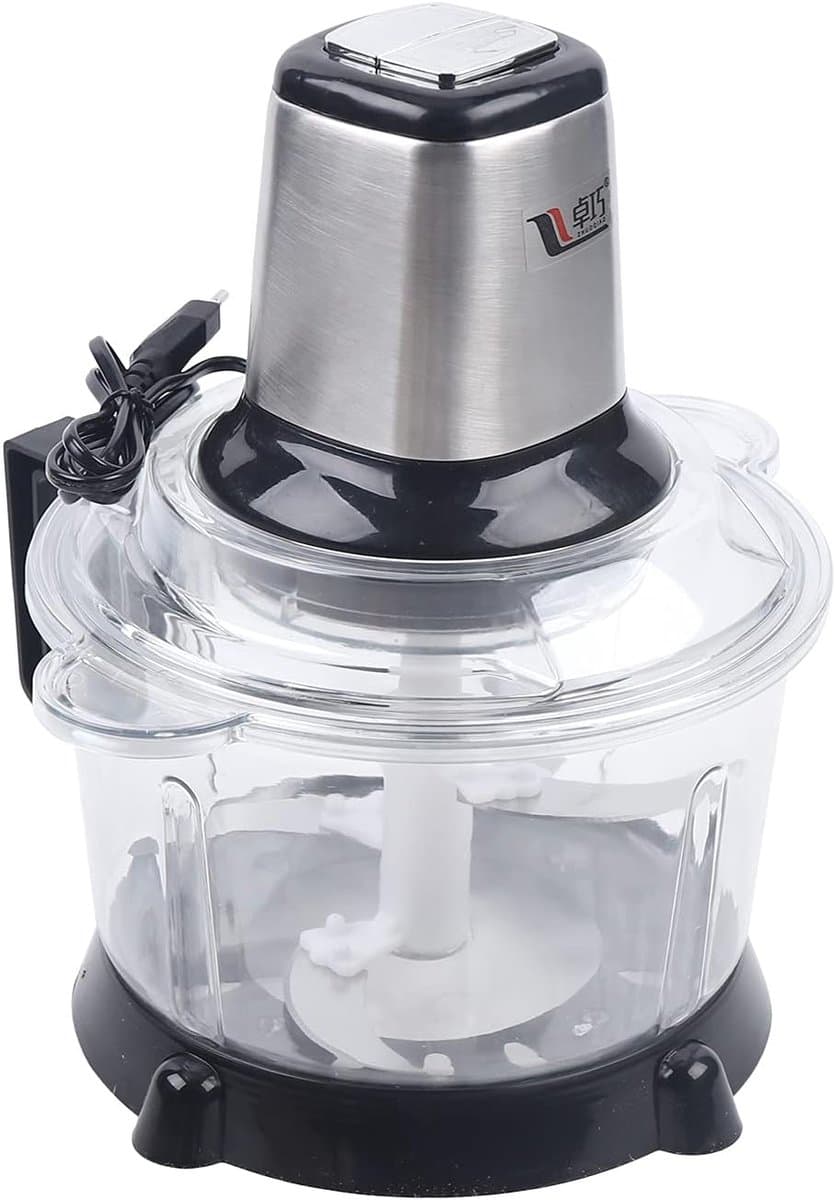 Elektrische Keukenhakselaar - Mini Keukenmachine - Snel Ingrediënten Snijden - Veiligheidsbeveiliging - 5 Liter Capaciteit - Zilver Zwart — afbeelding 1