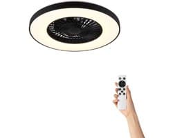 Fantiluxe - Marita - Plafondventilator met verlichting - Zwart - Ø58cm - Afstandsbediening - Met lamp - Plafond ventilator - Slaapkamer
