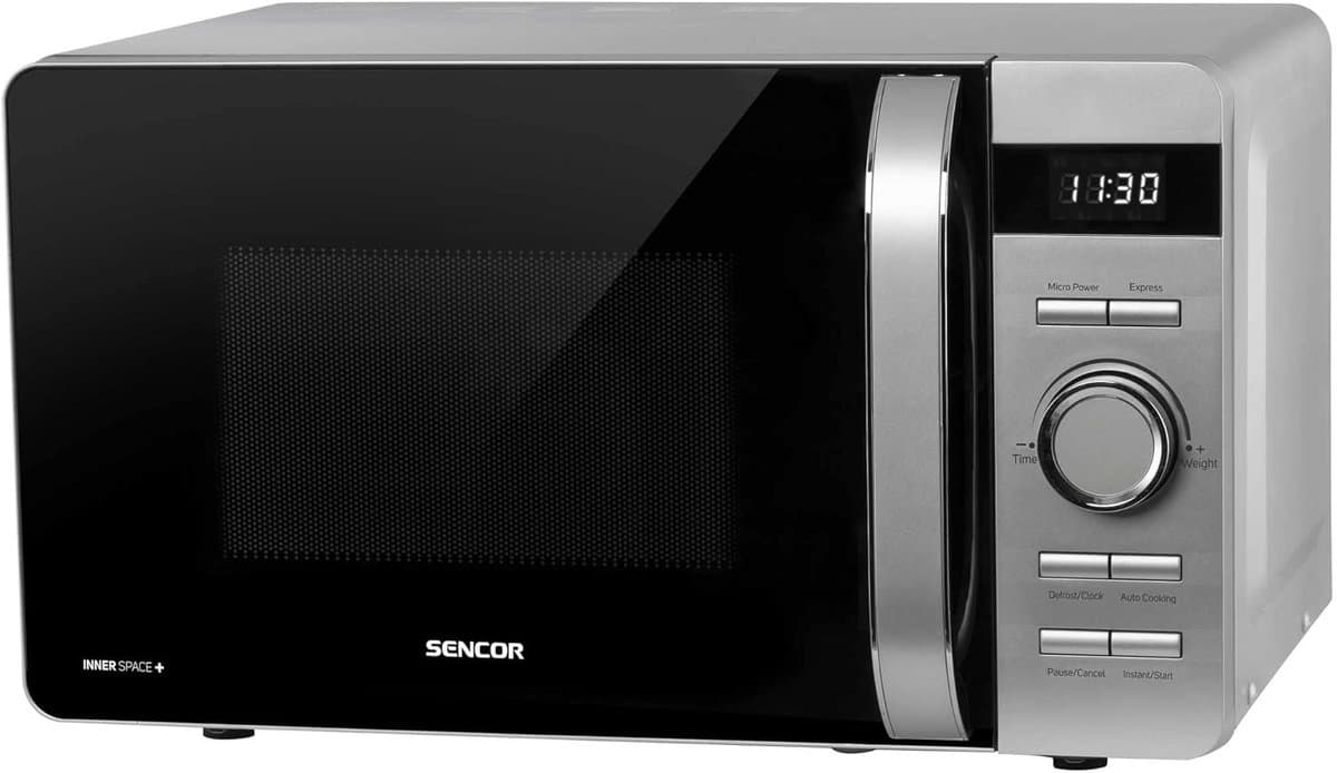 Krachtige Magnetron - Stille Oven - Snel Eten Opwarmen - 8 Automatische Programma's - 17 Liter - Zilver — afbeelding 1