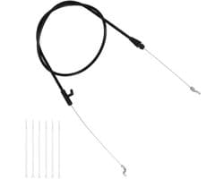 Bedieningskabel 130cm - Gaskabel Universeel - Vervangingsonderdeel 746-04661A - Zwart - Gegalvaniseerd Staal - Inclusief 6 Kabelbinders