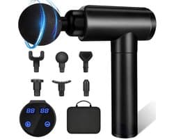 SnelShoppen - Professionele massagepistool voor spiermassage, diepe massage, elektrische handmassage, 6 instelbare snelheden, 4 verwisselbare koppen,