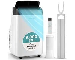 Mobiele airco 12.000 BTU – 3-in-1 airconditioner – stil – met ontvochtiger, raamkit en afstandsbediening