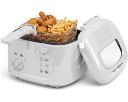 Elektrische Friteuse - Frituurpan Airfryer - Lekker Frituren - Instelbare Temperatuur - 25 Liter - Wit