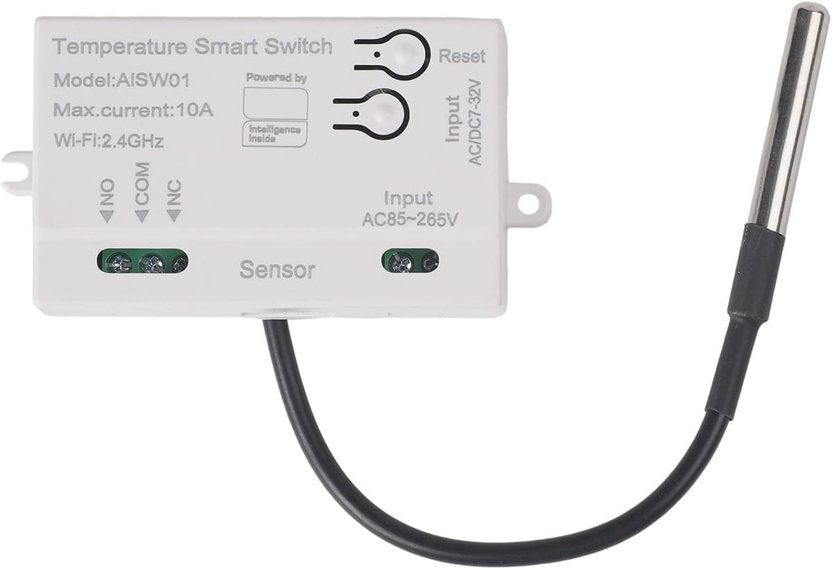 Temperatuur Schakelaar Module - Klimaatregelaar Thermostaat - Automatische Klimaatregeling - Afstandsbediening via App - 8 x 5 x 5 cm — afbeelding 1