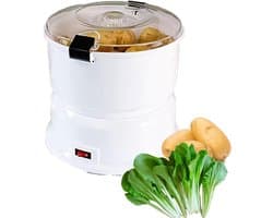 Elektrische Aardappelschiller - Schilmachine Keuken - Snel Groenten Schillen - Dubbele Functie Droger - 85W Vermogen - Wit
