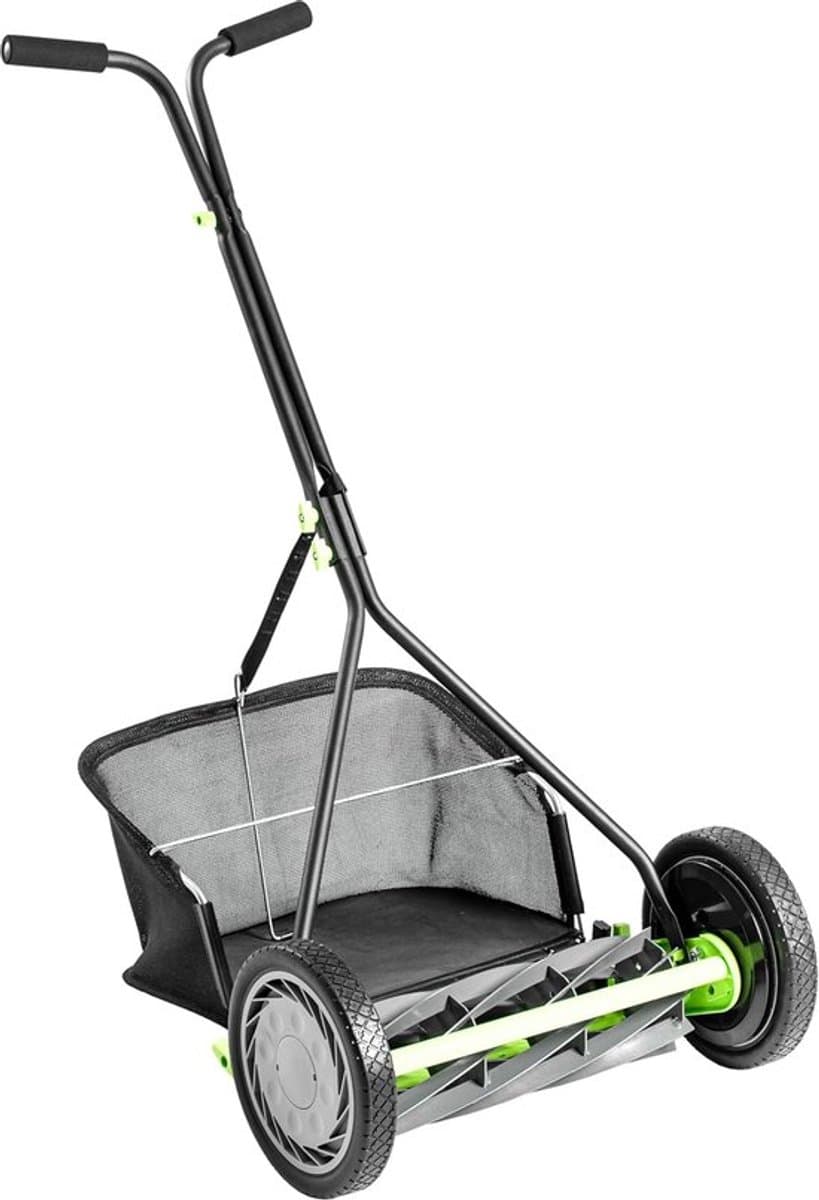 Kooimaaier – Handgrasmaaier – Spindelmaaier – Grasmaaier – Gazonsnijder – 9 Messen – 40,6 cm Maaibreedte – Opvangmand 35 Liter – Zwart — afbeelding 1