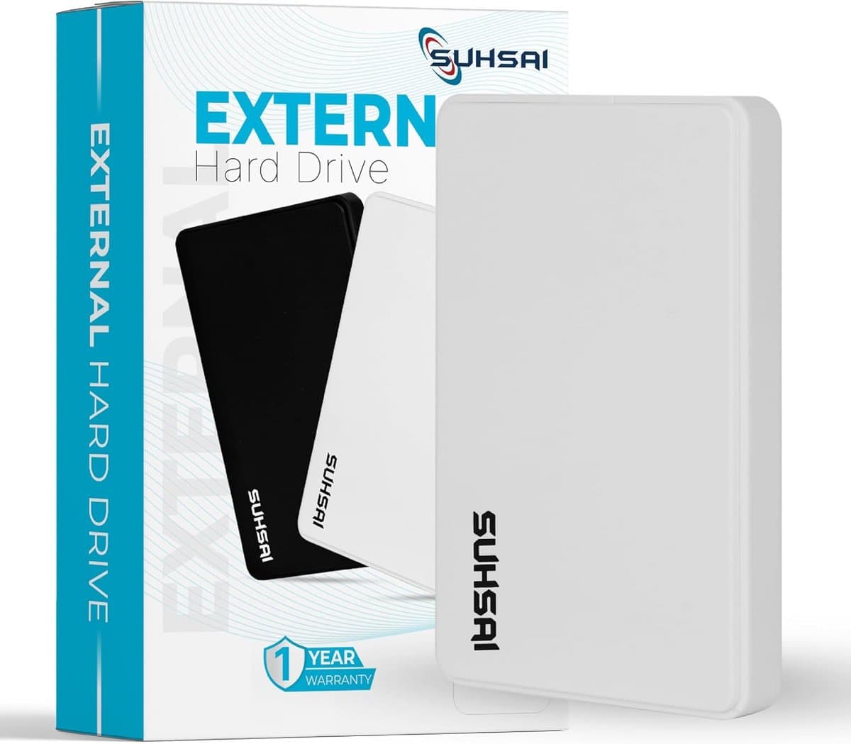 Externe Harde Schijf - Draagbare Opslag - Data Opslaan - Plug and Play - 1 TB - Wit — afbeelding 1