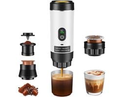 Joorly Draagbare Espressomachine - Mini Koffiezetaparaat - 3-in-1 brouwcompatibiliteit - Slim display - Dolce Gusto capsules - Wit