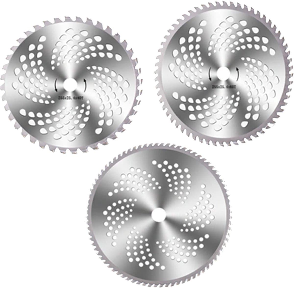Dailygoods- Grasmaaier Zaagblad Set 3 Stuks - Gelegeerd Staal - 40/60/80 Tanden - Vervangingsbladen - Geschikt voor Bosmaaier - Hoogwaardige Kwaliteit — afbeelding 1