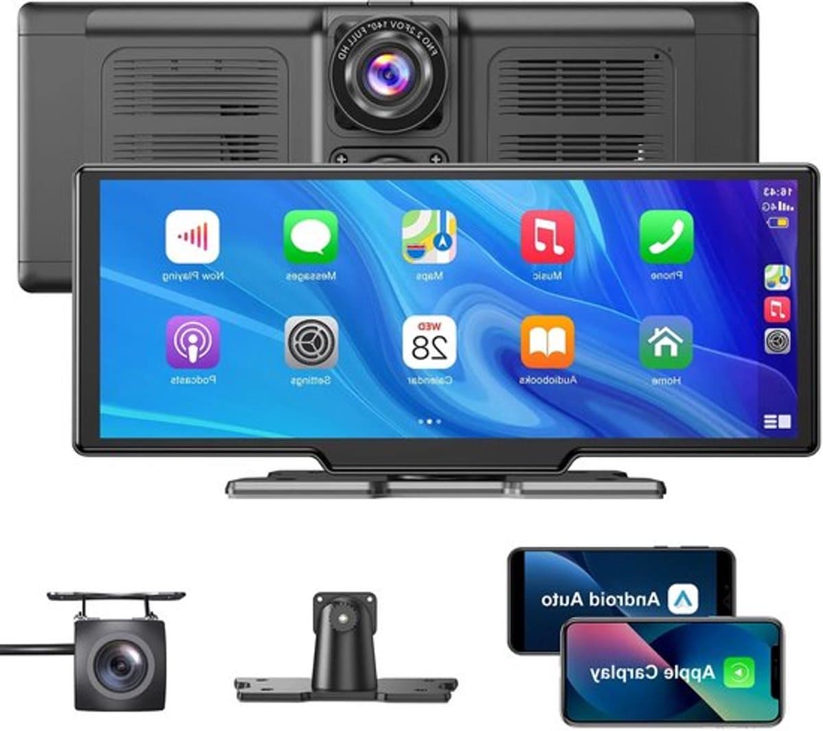 Navigatiesysteem Auto - Dashcam voor auto - GPS Navigatie - Draadloze - 4K DVR - Bluetooth Audio - ADAS Systeem - 10.26" - Achteruitrijcamera - Touchscreen — afbeelding 1
