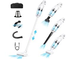 MIVRAY Steelstofzuiger Stofzuiger 4-in-1 - Lichtgewicht Oplaadbare Stofzuiger Met 350 ml Inhoud En 10000Pa - Voor Auto En Thuisgebruik - ABS - Zwart