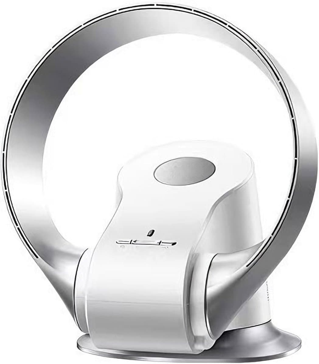 Bladloze Wandventilator 14" – 9 Snelheidsstanden, 90° Oscillerend, Timer, Fluisterstil | Draagbare Tafel- & Wandventilator voor Thuis, Slaapkamer, Kantoor | Inclusief Afstandsbediening – 35W Bladloos Ontwerp (Zilver) — afbeelding 1