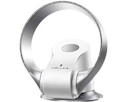 Bladloze Wandventilator 14" – 9 Snelheidsstanden, 90° Oscillerend, Timer, Fluisterstil | Draagbare Tafel- & Wandventilator voor Thuis, Slaapkamer, Kantoor | Inclusief Afstandsbediening – 35W Bladloos Ontwerp (Zilver)