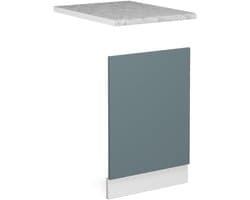 Vaatwasserpaneel Keuken - Frontpaneel Inbouw - Keuken Opknappen - Vlekbestendig Materiaal - 45 cm Breed - Blauw-grijs