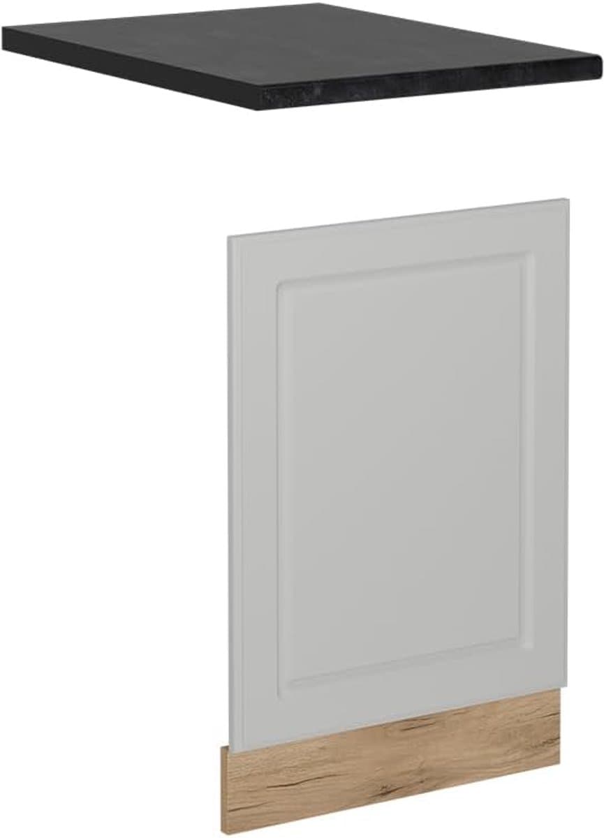 Vaatwasser Frontpaneel - Keukenpaneel - Inbouwkeuken - Landhuis Stijl - 45 cm Breed - Antraciet — afbeelding 1