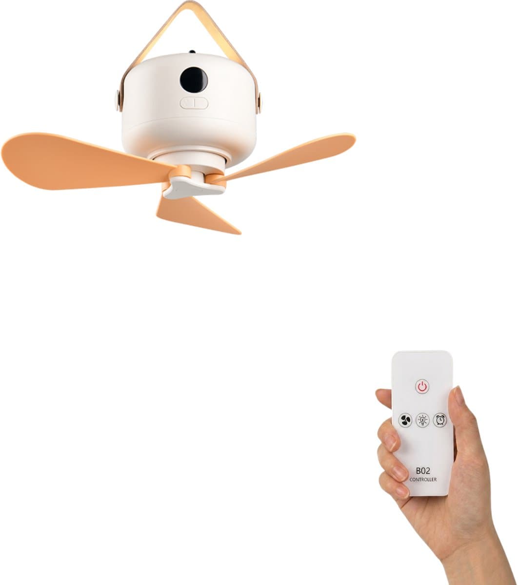 Fantiluxe - Anders - Plafondventilator met verlichting - Wit - Ø27cm - Afstandsbediening - Met lamp - Plafond ventilator - Slaapkamer — afbeelding 1
