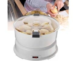 Elektrische Aardappelschilmachine - Automatische Schiller - Snel Groenten Schillen - Tijd- en Arbeidsbesparend - 1 kg Capaciteit - Wit