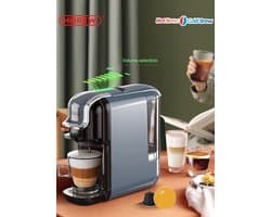 HiBrew 5 in 1 koffiezetapparaat – Koffiemachine – Meerdere Capsules – Koffiepadmachine - Heet/Koud – 19Bar – 1450W – Grey