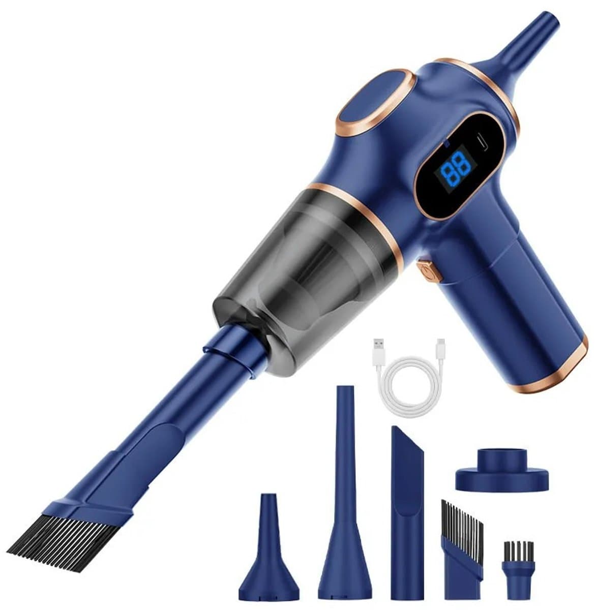Innovastore Autostofzuiger - Kruimeldief - Draagbarestofzuiger - Reinigingsmachine - Tapijtreiniger - Draadloos - 95000PA -Blauw — afbeelding 1