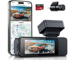 Auto Camera - Ritregistratie Systeem - Veilige Rit Registratie - Voor en Achter Opname - 318 Inch Touchscreen - Zwart