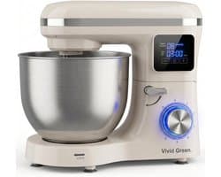 Keukenmachine - Mixer Kom - Bakken Deeg Maken - Krachtige Motor - 6.2L Kom - Creme