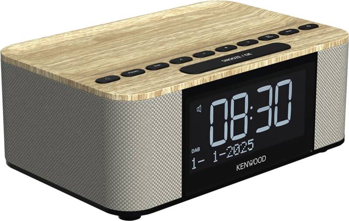 Kenwood CR-ST55DAB – Compacte DAB+ wekkerradio met Bluetooth, USB en verrassend krachtig stereogeluid - Houtkleur — afbeelding 1