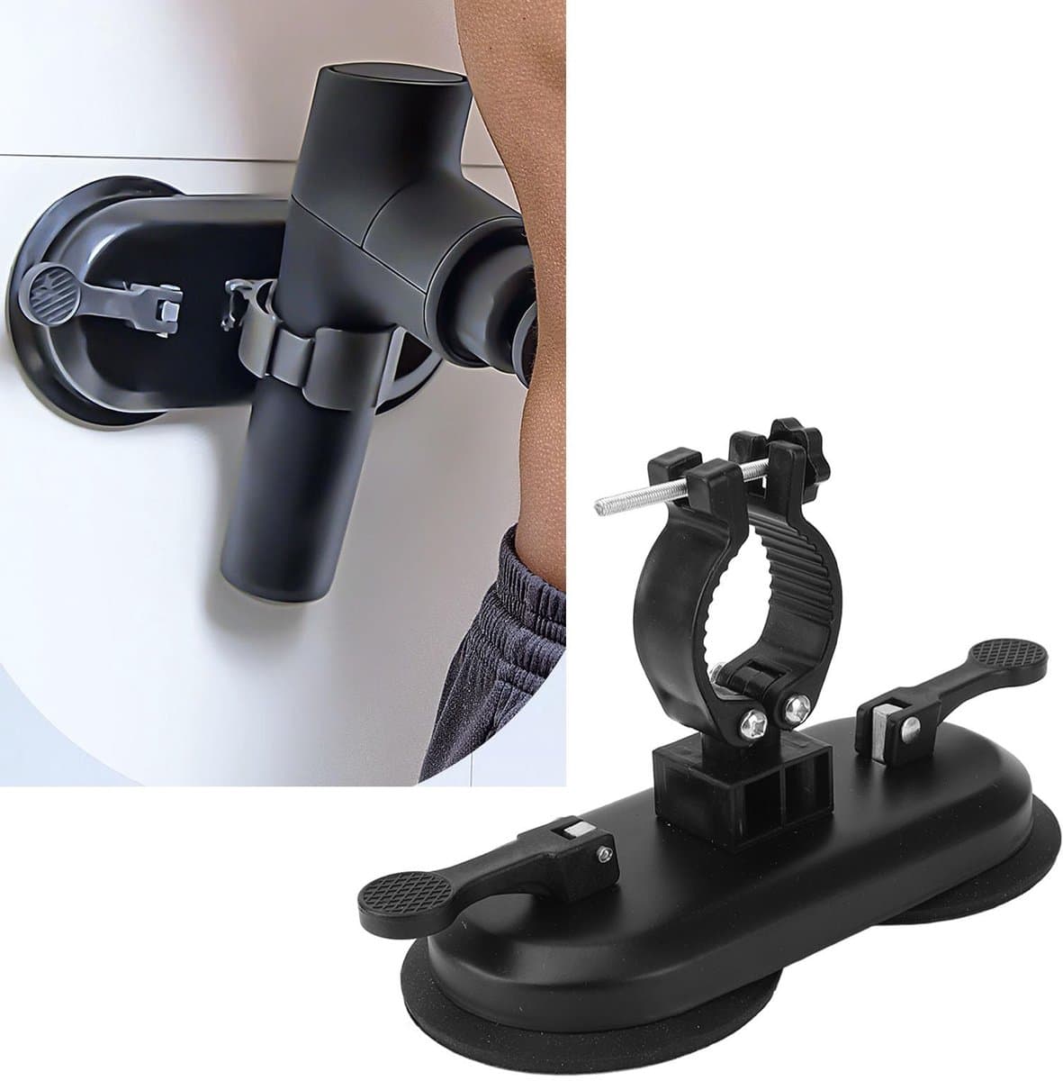 aladdien - Wandzuignap Massage Gun Houder - Handsfree Massage Gun Mount - Voor Nek en Taille - Zelf Massage - Ideaal voor Thuisgebruik - Praktisch e... — afbeelding 1