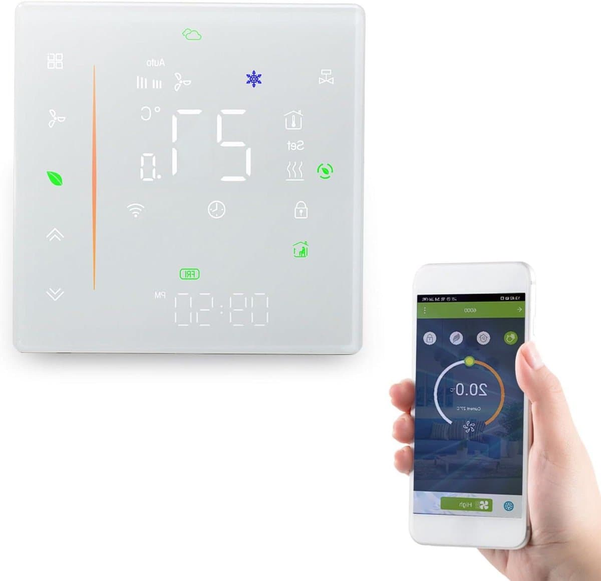 Intelligente thermostaat - Wifi programmeerbaar - Comfort regelen - Aanpasbare planning - 9 x 9 cm - Wit — afbeelding 1