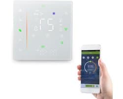 Intelligente thermostaat - Wifi programmeerbaar - Comfort regelen - Aanpasbare planning - 9 x 9 cm - Wit