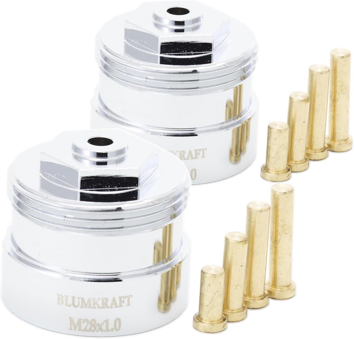 Radiator Adapters Set - Thermostaat Ventiel Adapters - Verwarming Instellen - M28x1.0 naar M30x1.5 - Set van 2 stuks - Metaal — afbeelding 1
