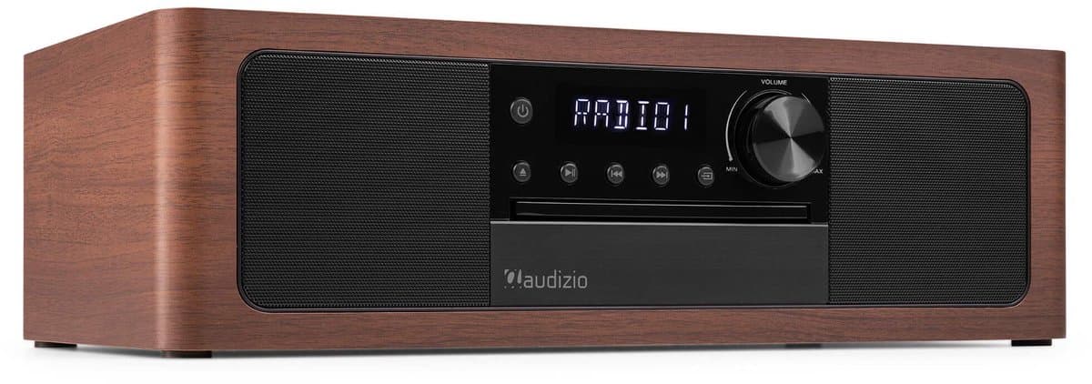 Premium DAB radio - Audizio Lunata - Bluetooth radio met CD speler - High-end speakers - Hout/zwart — afbeelding 1
