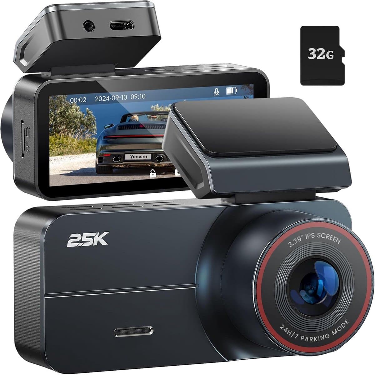 Auto Dashcam 2.5K QHD met 3.4 inch IPS Scherm — afbeelding 1