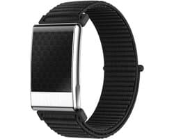 WizBay Premium Select® Smart Bracelet - Screenloze Gezondheidsarmband - ECG - HRV - Hartslag - Zuurstof - Temperatuur - Glucosetrends - BMI - iOS en Android -IP68 - Zilver Zwart