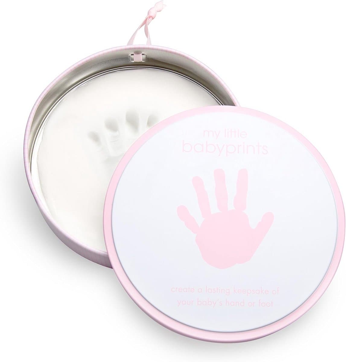 Mooie Roze Baby Afdruk Tin Set voor Hand- en Voetafdrukken — afbeelding 1