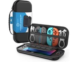 Opberghoes geschikt voor Nintendo Switch 2 - Hard Case - Beschermhoes - Ruimte voor 24 Games - Ritsvak & Schermprotectie - Opbergtas - Zwart