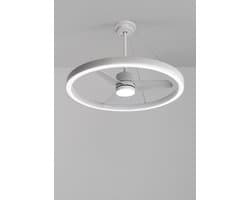 CREATE - Plafondventilator 36W stil Ø108cm met LED-licht ring - Wit - WIND HALO