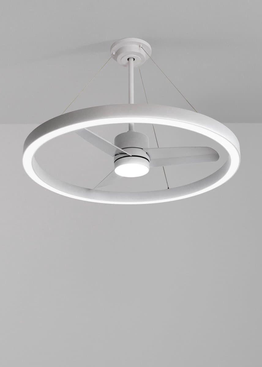 CREATE - Plafondventilator 36W stil Ø108cm met LED-licht ring - Wit - WIND HALO — afbeelding 1