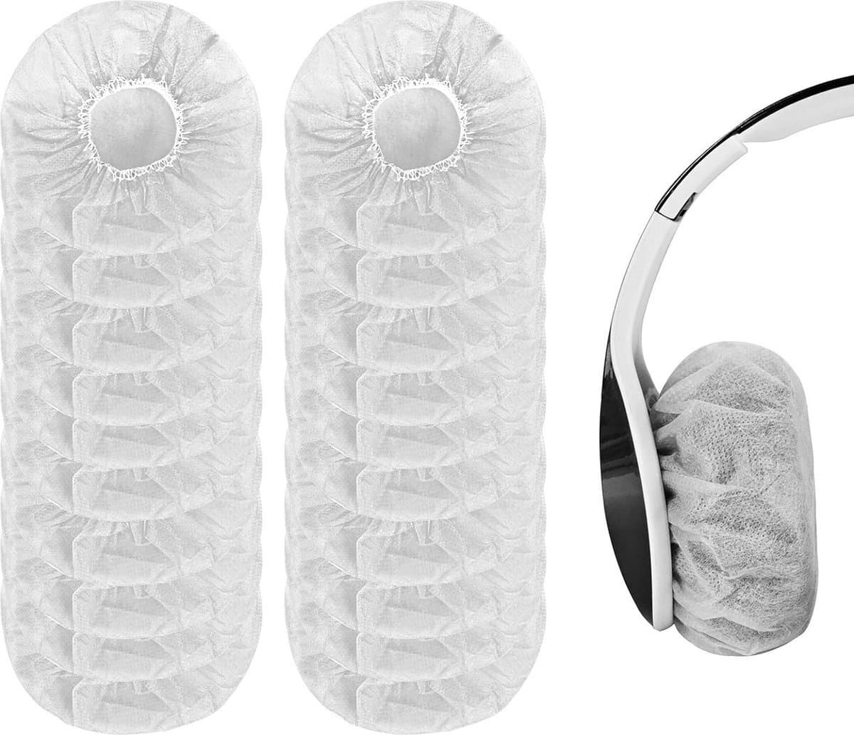 100 stuks - Elastische Hygienehoesjes hoofdtelefoon - cover hoes 11cm - niet-geweven stof hoofdtelefoon covers - rekbare sanitaire oorschelp covers — afbeelding 1