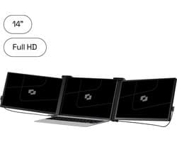 Screenmate® Expand Portable Monitor 14” - Portable Monitor Full HD + HDR - Draagbare Monitor met Beschermhoes - Draagbaar Beeldscherm - Extra Scherm Laptop - Zwart