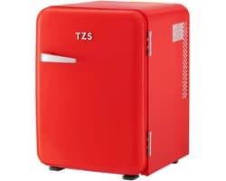TZS First Austria Mini koelkast - Minibar - 40 liter - Vrijstaand - Volledig stil 22dB - Retro - Rood