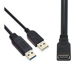 USB 3.0 Vrouwelijk naar Dubbele USB Mannelijke Y-Kabel voor Extra Stroom en Data