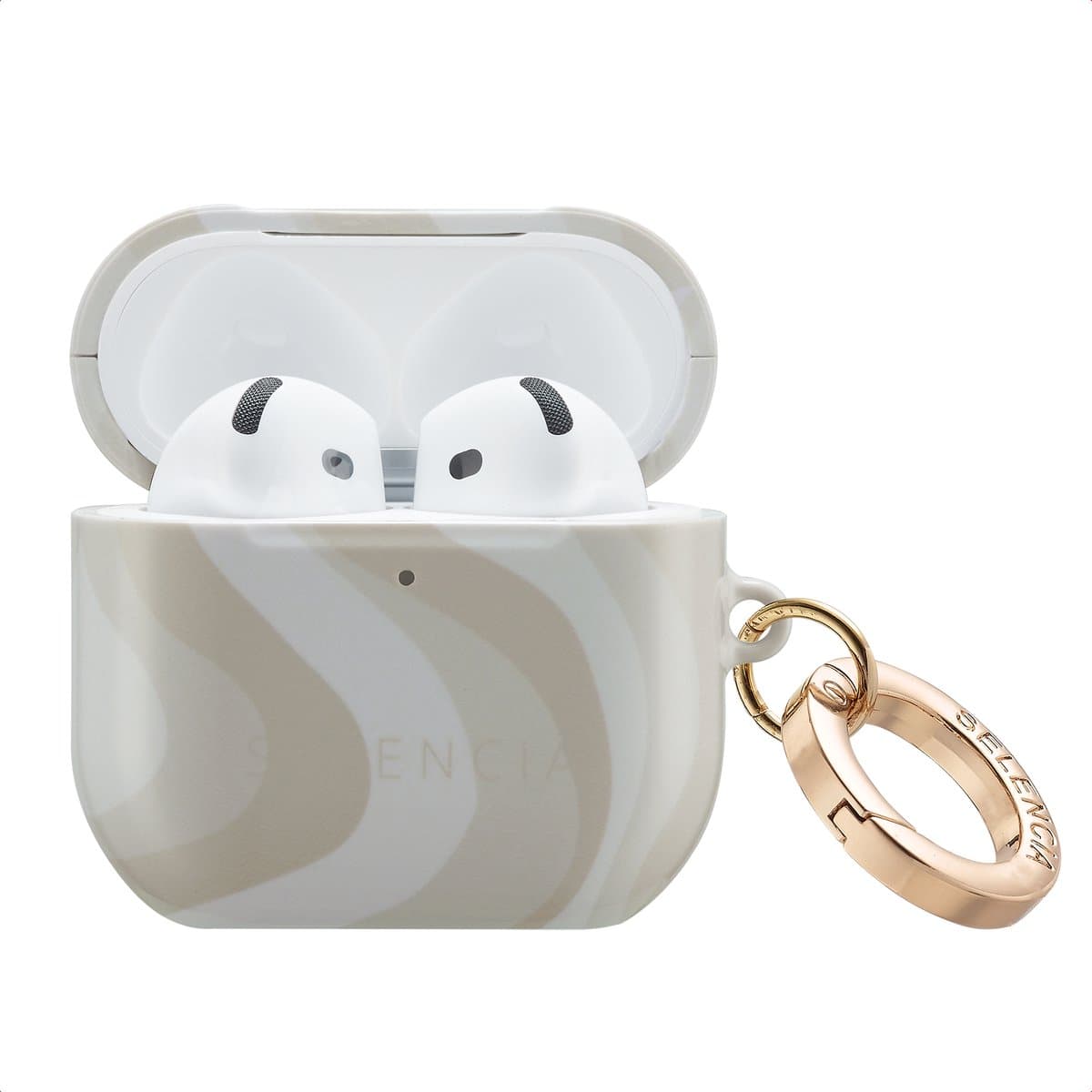 Selencia Case - Hoesje geschikt voor AirPods 4 - Desert Waves Beige — afbeelding 1