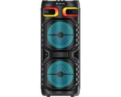 Denver Bluetooth Speaker - Partybox - Discolichten - Incl. Afstandsbediening - Microfoonaansluiting - Micro SD/USB/AUX - Luidspreker - BPS355 - Zwart