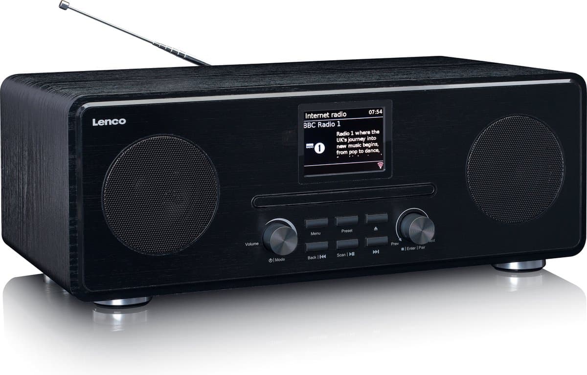 Lenco DIR-261BK - Internet / DAB+ FM Radio met CD-speler en Bluetooth - Zwart — afbeelding 1